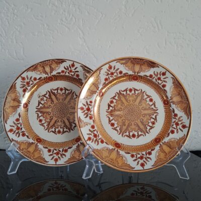 Set of two Petrus Regout Maastricht décor Toko lusterware plates