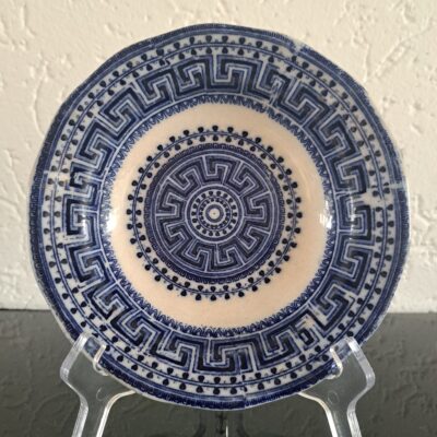 Rare Petrus Regout Maastricht décor Goudkust blue deep plate